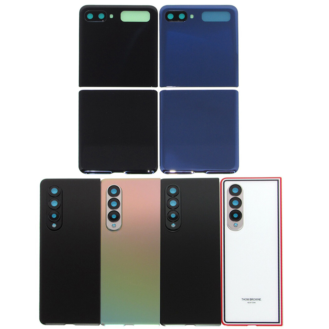Battery Glass Cover For Samsung Galaxy Z Flip 1 2 3 5 Z Fold 1 2 3 4 5 With Logo