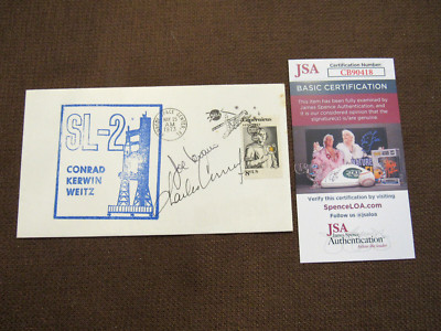 CHARLES CONRAD JOE KERWIN SKYLAB 2 NASA ASTRONAUTS SIGNED AUTO VTG COVER JSA