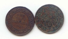 Canada 1912 and 1913 Large Canadian Pennies Penny 1 Cent 1c Exact Set - 2 Coins