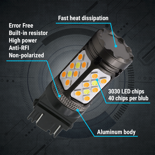 Bombillas de luz de giro Syneticusa CANBus sin errores 3157 LED conmutador DRL - Imagen 2 de 7