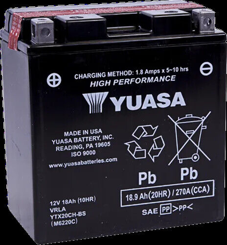 Yuasa H-P Fresh Pack AGM Battery YTX20CH-BS Suzuki King Quad 750 4x4 08-17 - Picture 2 of 10