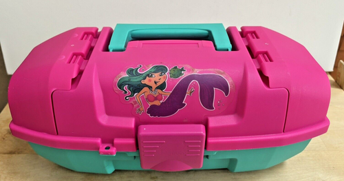 Plano tackle box, Beauty, makeup Mermaid/youth 2-Tray Removable Pink 13.5"x7"x 6 - Picture 2 of 5