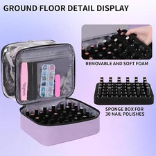 Double Layer Dry and Wet Separation Makeup Bag Nail Polish Bag for Travel 