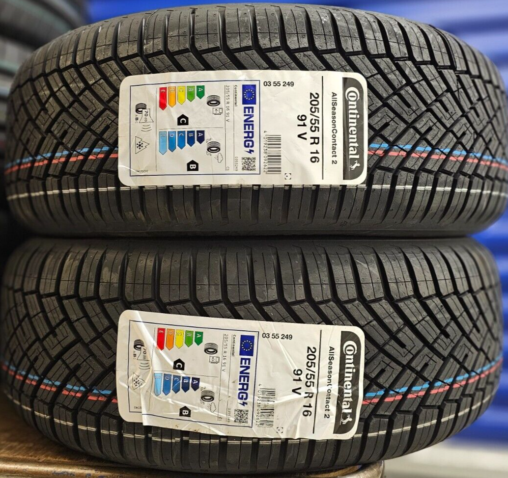 2X NEW CONTINENTAL 205/55/16 205 55 ZR16 91V ALL SEASON TYRES