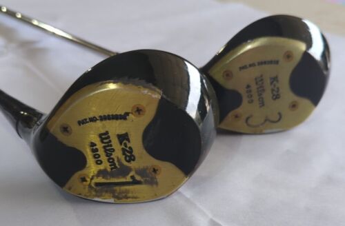 VINTAGE WILSON 4300 K28 1 & 3 WOOD RH ALUMINUM SHAFTS & ORIGINAL GRIPS GOLF CLUB - Picture 3 of 6
