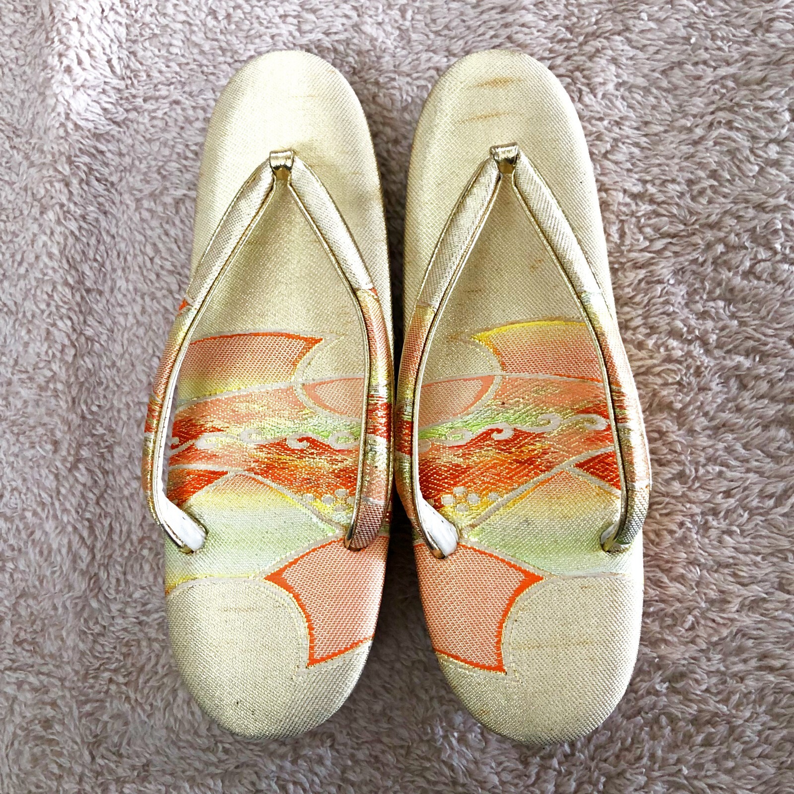 PANTOFOLA D’ORO Sandali giapponesi Zori Geta Geisha vintage scarpe nere infradito ciabatte kimono Z10