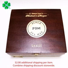 Perla Del Mar Robusto Shade Empty Wood Cigar Box 6.75" x 5.75" x 3"