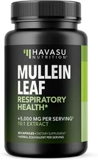 Mullein Leaf Capsules for Respiratory Health 5000mg Extract 10:1 Lung Supp, 30ct