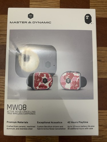 BAPE X MASTER & DYNAMIC MW08 True Wireless Earphones Pink Camo New Wrapped Seal