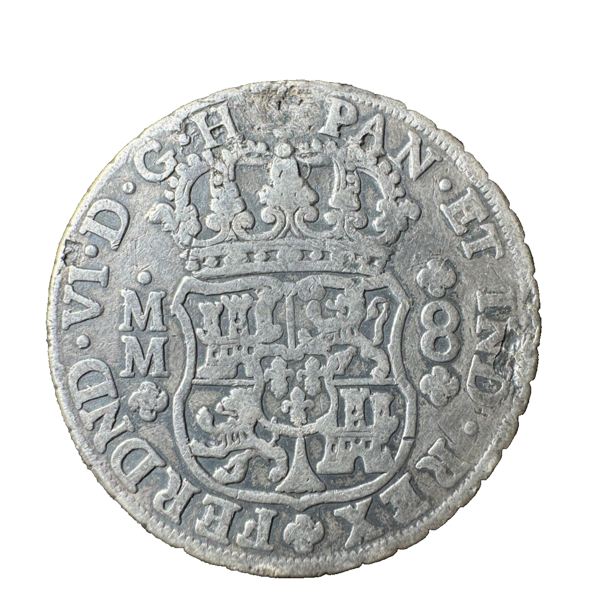 8 Reales Pillar Dollar 1755 Mexico, MM, Spanish Silver Coin