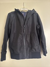 The Childrens Place Boys Black Hooded Windbreaker Rain Jacket Coat 5 6 Small