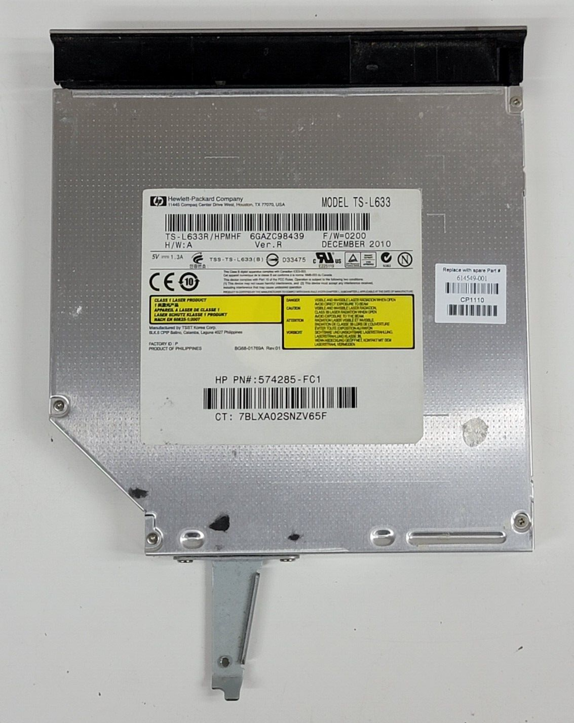 HP Pavilion G72-B57CL Laptop DVD RW SATA Burner Drive 614549-001