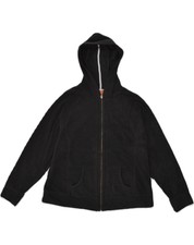 Mossimo Womens Hooded Fleece Jacket Uk 16-18 Xl Black Polyester Ai04