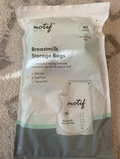 Motif Medical Breast Milk Storage Freezer Bags 8 oz 40 ct Easy Pour Leakproof