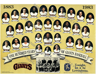GIANTS 選手集合写真 　　萬年筆のプラチナ 1983 SAN FRANCISCO GIANTS 8X10 TEAM PHOTO 100 YEARS 1883 NY