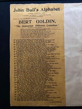 John Bull's Alphabet Bert Goldin lyric sheet verso WW1 clippings trench life