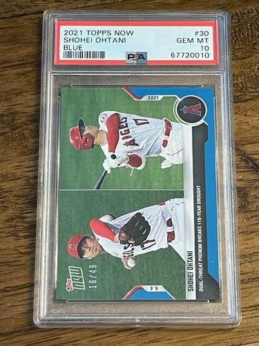 2021 Topps NOW SHOHEI OHTANI 30 Blue 16/49 PSA 10 GEM MINT