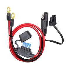 2Ft 10AWG Battery Charger Cable SAE to O Ring Terminal Quick Disconnect Harness