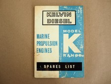 Kelvin Diesel Model K Range Marine Propulsion Engines Spare List 1969