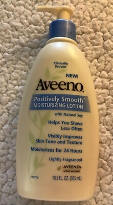 RARE Aveeno Positively Smooth Moisturizing Lotion Shave Less 10.3oz D/C H2F VTG