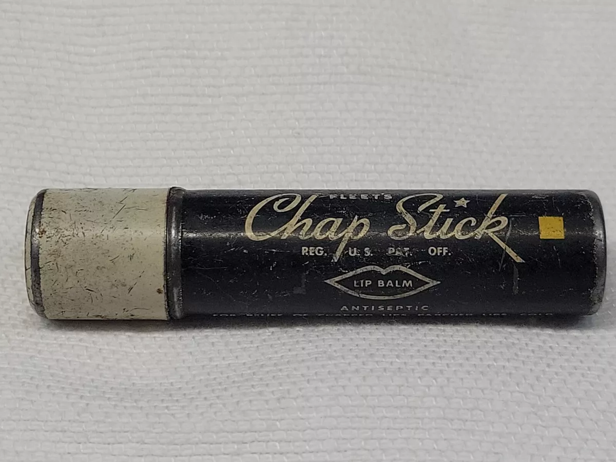 Vintage Fleet's Chap Stick Lip Balm Antiseptic Metal Push Up Tube