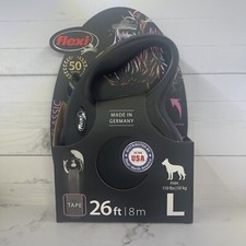 Flexi CL30T8.250.S Retractable Dog Leash Tape 26 Feet - Black