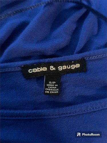 Cable & Gauge Womens Royal Blue Short Sleeve Blouse Size Small petite - Picture 4 of 9