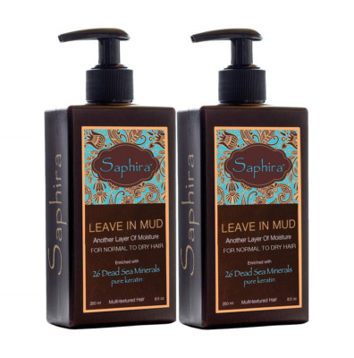 Saphira Leave In Mud Heals, Moisturizes Dry and Damaged Hair 8.5 Oz Set of 2