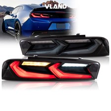 Vland Red Led Tail Lights For 16-18 Chevy Camaro 6th Gen Seq Yellow Turn Signal