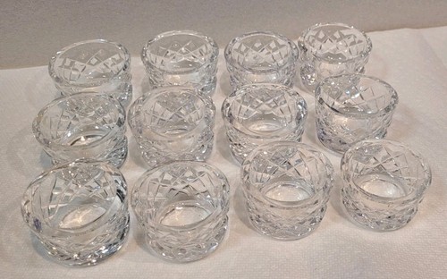 12 Vintage Waterford Crystal Comeragh Salt Dips Round Open Salt Dishes