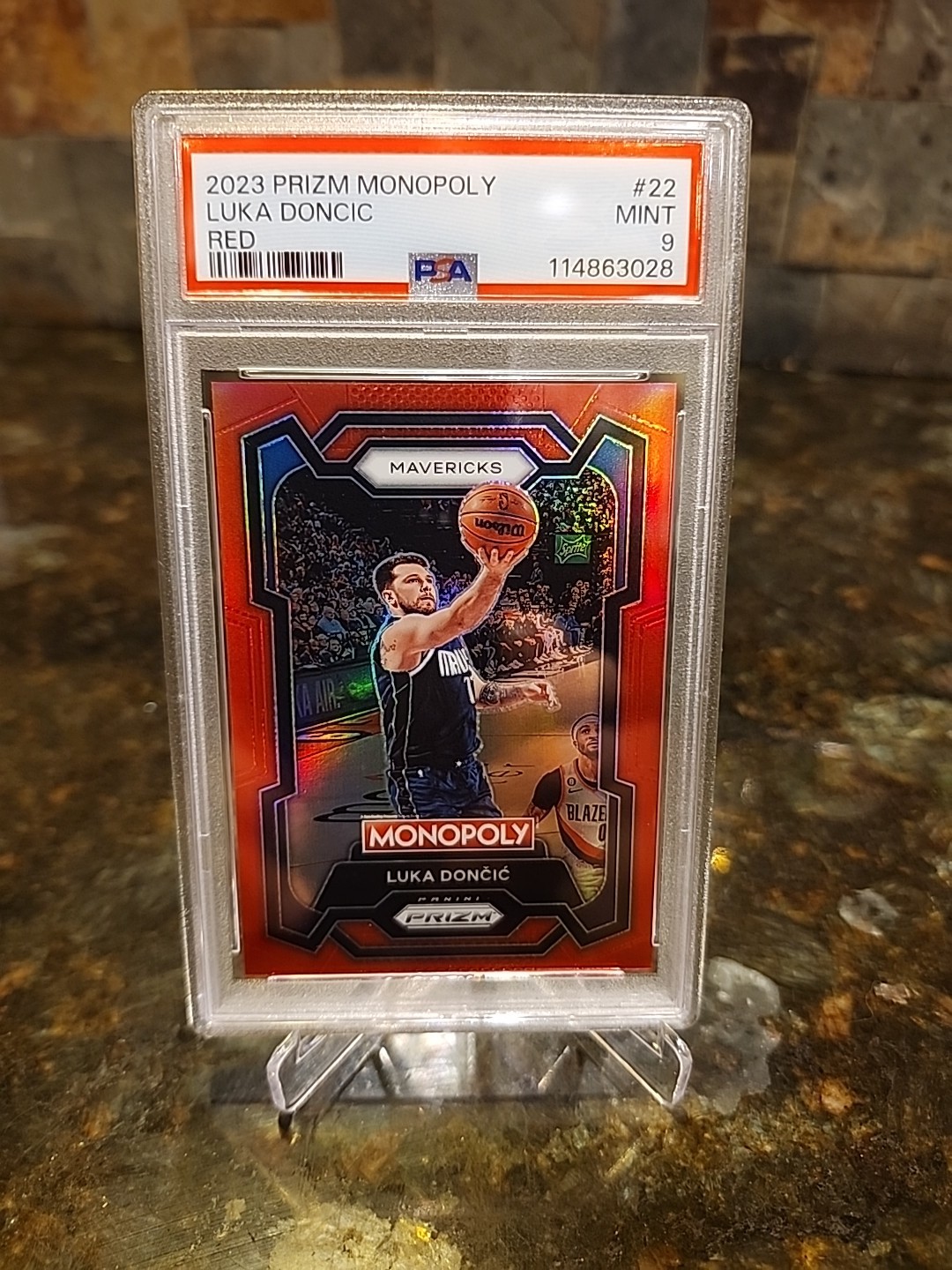 2023-24 Panini Prizm Monopoly - Luka Dončić #22 Red Prizm /99 PSA 9