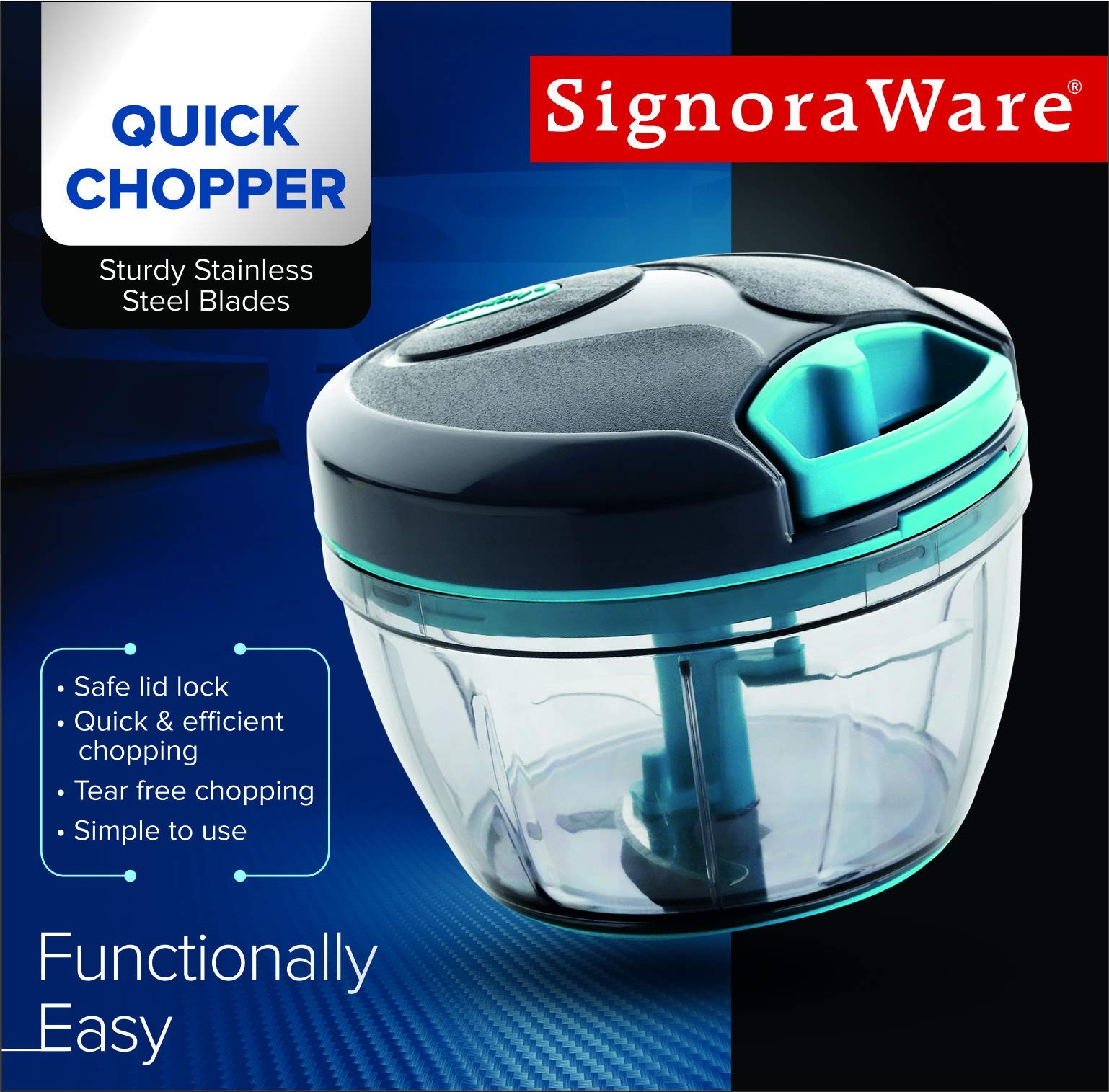 SIGNORAWARE Manual Food Processor Vegetable Chopper 15 oz