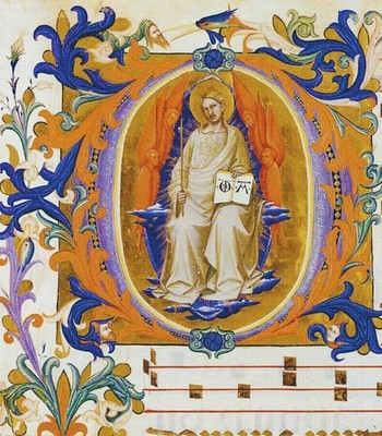 Illuminated Manuscript Canto Gregorian Counted Cross Stitch Chart Pattern
