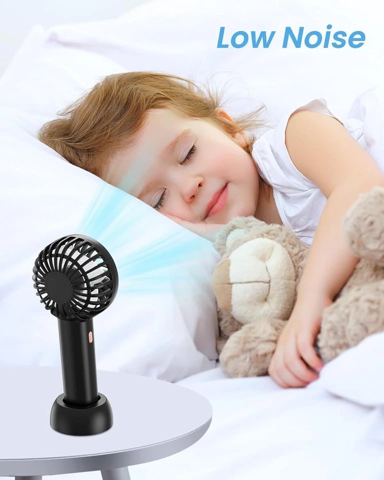 AOSTOK Ventilatore a mano, ventilatore portatile USB 5 velocità 4000 mAh NERO - Immagine 4 di 4