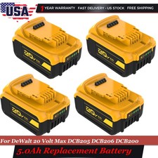 4 PACK For DeWALT DCB205-2 20V MAX XR 5.0AH Lithium-Ion Battery Tool Batteries