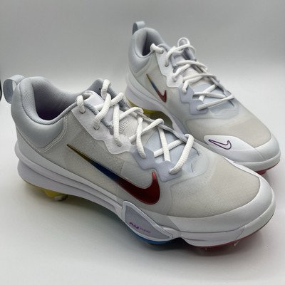 Nike Force Zoom Trout 9 Elite Baseball Cleats White Multicolor Men s 7.5 New