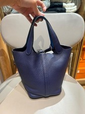 Hermes Picotin 18 Blue Sapphire  W dustbag /keylock / original receipt & acc..