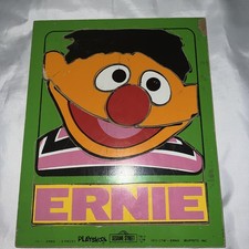 VINTAGE WOODEN PLAYSKOOL Ernie Tray Puzzle 1973 Sesame Street 315-1