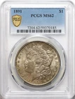 1891 $1 Morgan Silver Dollar PCGS MS62 - Toned / Excellent Luster / Better Date