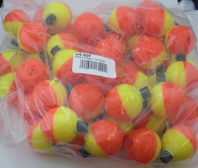 Betts P4-50F 1-1/4'' Unweighted FluorOrange & Yellow SnapOn Float Bag of 50
