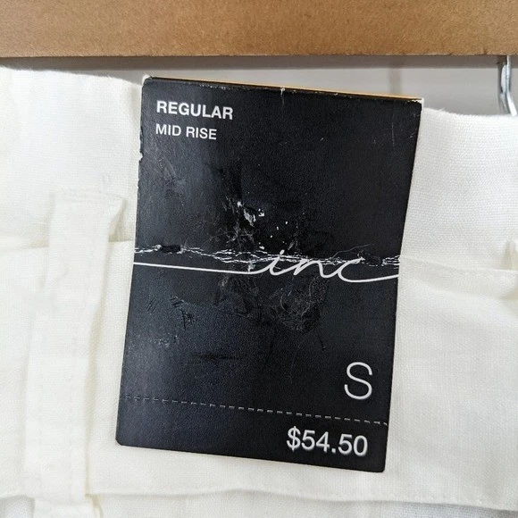 Pantalones Cortos INC INTERNATIONAL CONCEPT Pequeños Pequeños S Marfil Cinturón Midise Lino Foto 3 de 4