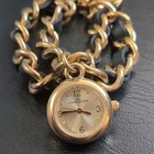 Anne Klein Women’s Quartz Analog Dress Watch Gold Dial Gold/Black Bracelet — photo 1