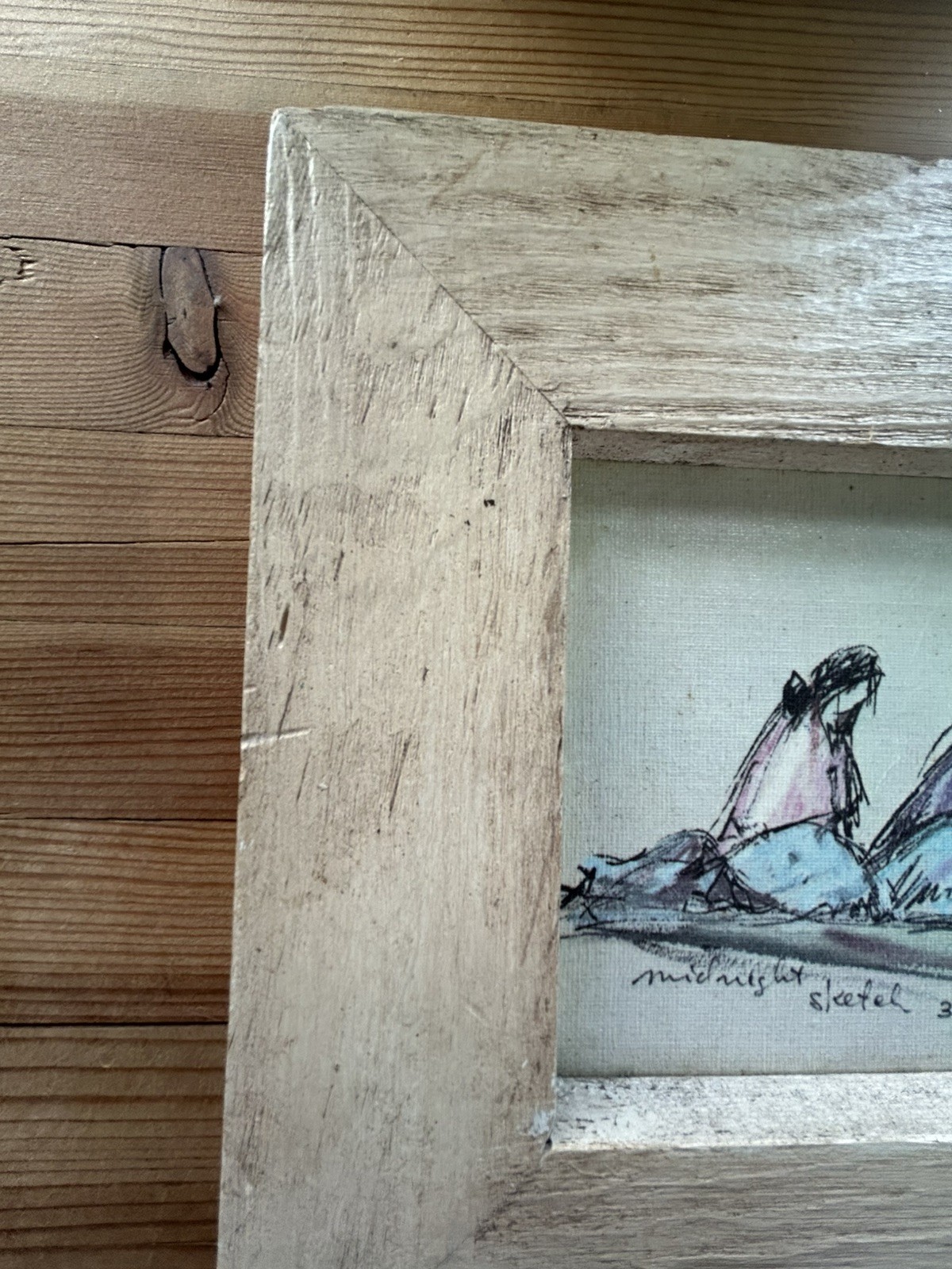 Ted De Grazia Framed Print Midnight Sketch - W3122 Family Group - Navajoland