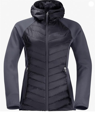 JACK WOLFSKIN Womens Down Jacket Routeburn Pro Hybrid Quilted Jacket S Graphite Blue