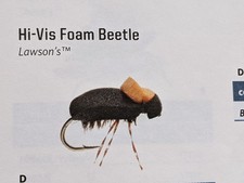 Fly Fishing Trout Flies Lot (9) Hi-Vis Foam Beetle Black Sz. #14 (New)