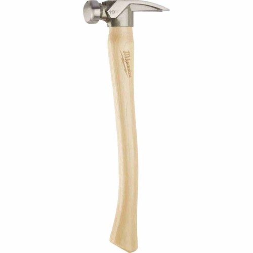 Milwaukee 48-22-9519 Smooth Face Hickory Handle Framing Hammer, 19oz