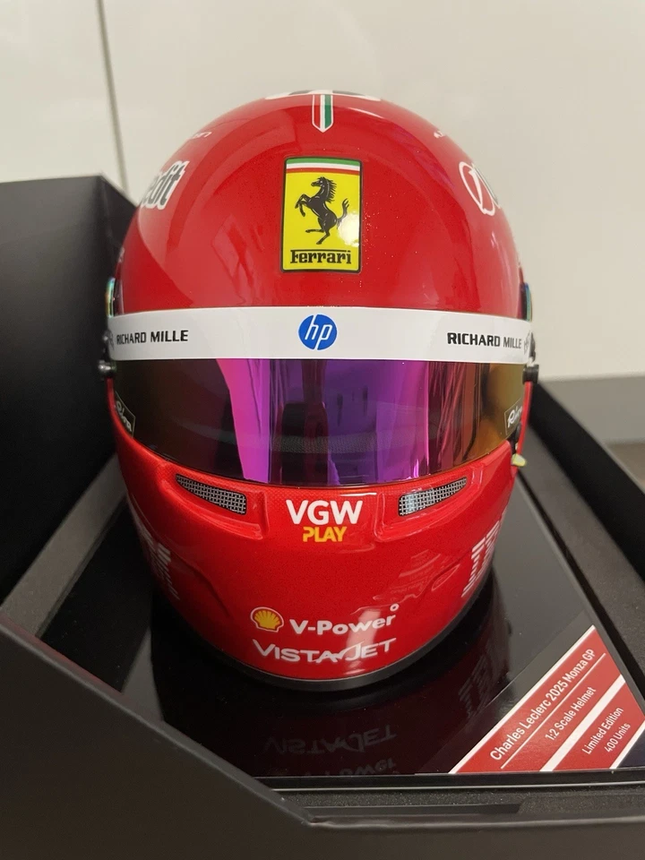 Casco Helmet 1:2 Monza 2025 Leclerc Tribute Niki Lauda Limited Edition 400 Pcs - Immagine 3 di 4