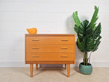 Harris Lebus Vintage Mid Century 1960s Blond Teak Danish Design Chest of Drawers