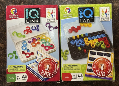 Smart Games IQ Twist & IQ Link Educational Travel Game Set of 2