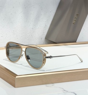 DITA Intracraft DTS188 Sunglasses 54-14-140 White Gold Frame Silver Mirror Lens